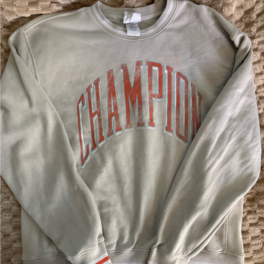 Champion Men's Light Gray Crewneck Sweater